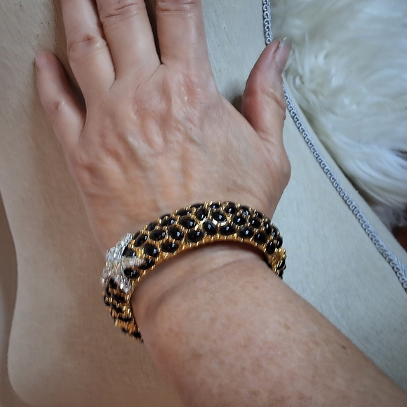 Vintage Rare KJL Black Mosaic Starfish Bracelet - Picture 10 of 14